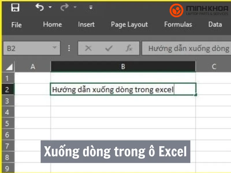 Xuống dòng trong ô Excel