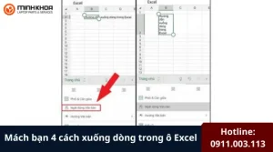 Xuong dong trong o Excel 5
