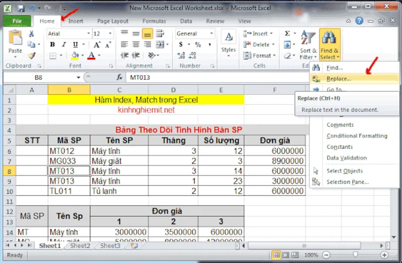 Xuong dong trong o Excel 7