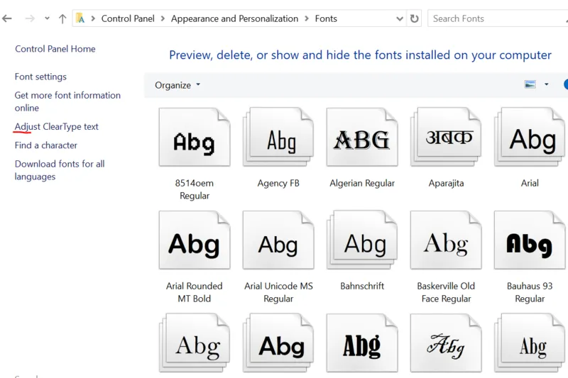Font full win 10 12