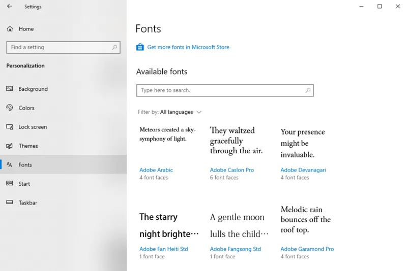 Font full win 10 20