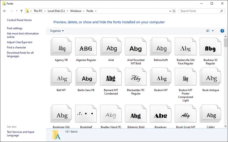 Font full win 10 21