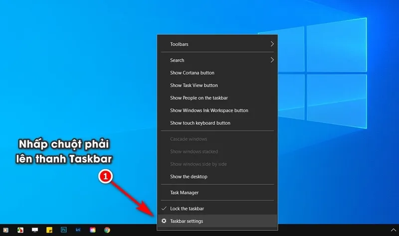 Chinh thanh taskbar xuong duoi 1