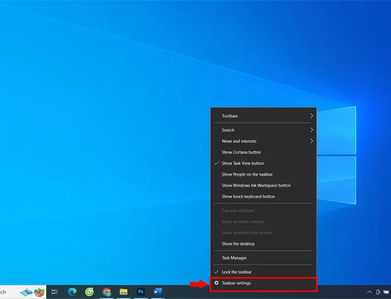 Chinh thanh taskbar xuong duoi 14