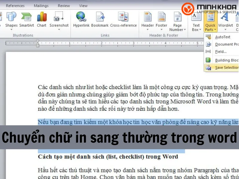 XEM NGAY! 4 cách chuyển chữ in sang thường trong word 1 Chuyển chữ in sang thường trong word
