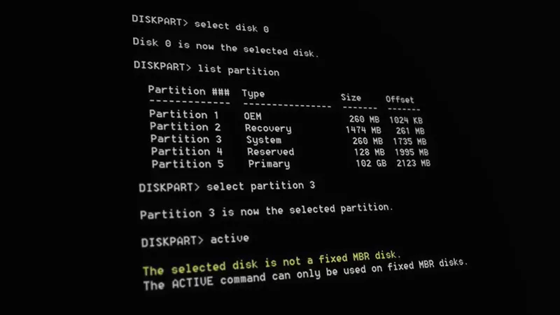 The selected disk is not a fixed mbr disk (25) The selected disk is not a fixed mbr disk (25)