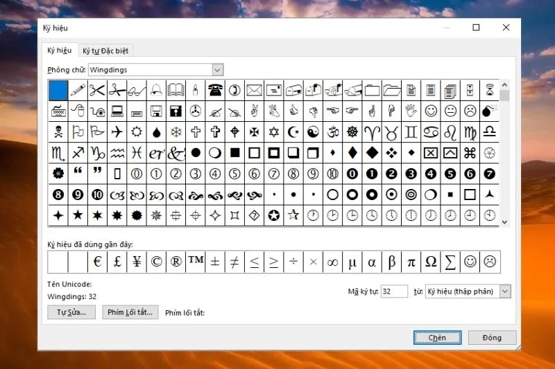 Các ký tự đặc biệt trong word 2024 (17)