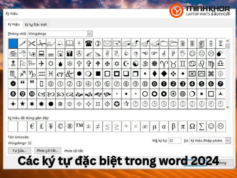 Các ký tự đặc biệt trong word 2024 (7)